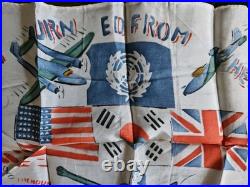 RARE Original KOREAN WAR Souvenir Silk RETURNED FROM HELL Handkerchief 13