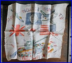 RARE Original KOREAN WAR Souvenir Silk RETURNED FROM HELL Handkerchief 13
