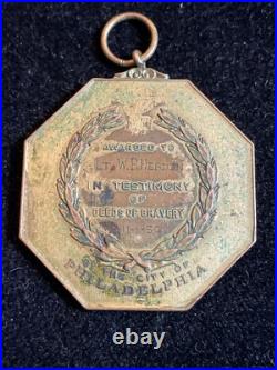 RARE Vintage 1950 Military Korean War City of Philadelphia Bravery NAMED Medal