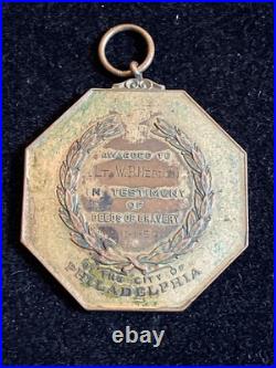 RARE Vintage 1950 Military Korean War City of Philadelphia Bravery NAMED Medal
