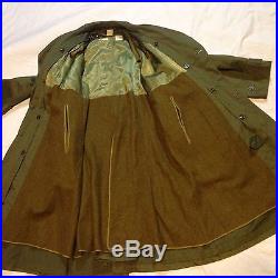 RARE WW2 Korean War US ARMY Officer Trench Coat US Military Jacket Uniform-M