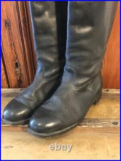REAL KOREAN WAR MILITARY TALL KNEE HIGH COMBAT BOOTS SIZE 10 With RRL TRUCKER HAT