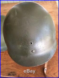 REDUCED Korean War Era US Helmet Front Seam Swivel Bail ABL Liner EXC
