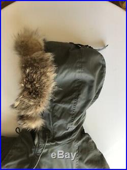 Rare 1948 Korean War Us Army M-48 Fishtail Parka Shell With Wolf Trim Hood Large