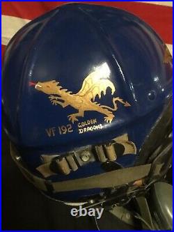Rare 1950s korean War US Navy Fighter Pilots Helmet Golden Dragons H3-H4. Nice