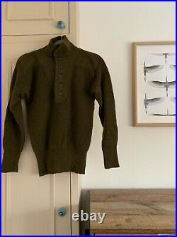 Rare Excellent Condition-1950 Korean War US Army High Neck Wool Military Sweater