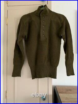 Rare Excellent Condition-1950 Korean War US Army High Neck Wool Military Sweater