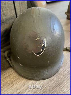 Rare Korean War 2nd Infantry Dutch UN Forces 2 Helmets / Liners