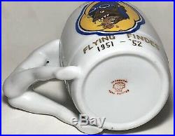 Rare Korean War 8th Air Force 36th Fighter Squadron Flying Findes Mug Pinup Girl