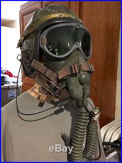 Rare Korean War Gentex H-4 Fighter Pilot Helmet Navy Marines Polaroid Goggles