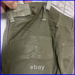 Rare Korean War US Army HBT M1947 HBT Herringbone Twill Pants Trouser Sz Medium