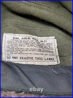Rare New! Never Issued Korean War US M-51 Winter Cap Size 7- Dec. 7th 1951