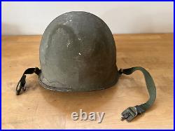 Rare Original Korean War U. S. Motor Wheel M1 Helmet Shell With Chinstraps (1950s)