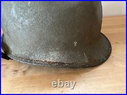 Rare Original Korean War U. S. Motor Wheel M1 Helmet Shell With Chinstraps (1950s)