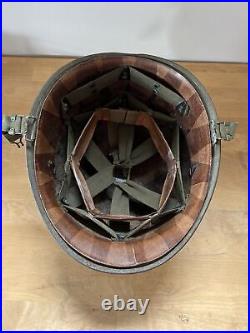 Rare Original Korean War U. S. Motor Wheel M1 Helmet Shell With Chinstraps (1950s)