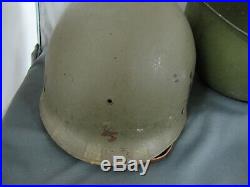 Rare Original Korean War era M1C Paratrooper helmet with sewn WW2 type straps