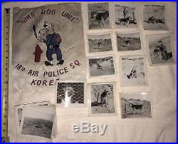 Rare USAF Korean War 18th Air Police K-9 War Dog Grouping Flag Theater Made