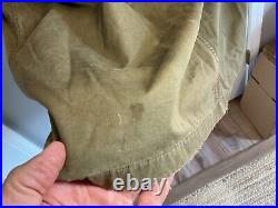 Rare Us Army Korean War 1950 Poplin Parka W Sheepskin Liner Large Overcoat