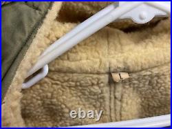 Rare Us Army Korean War 1950 Poplin Parka W Sheepskin Liner Large Overcoat