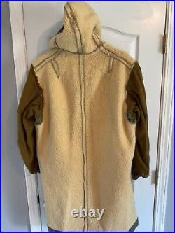 Rare Us Army Korean War 1950 Poplin Parka W Sheepskin Liner Large Overcoat