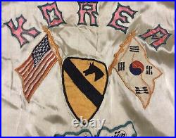 Rare Vintage 1950s Korean War Sukajan Jacket Military Army 1st Cavalry Division