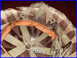 Real Korean War / Early Nam M-1C Jump Helmet With Rare Frog skin Cover Complete