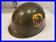 Recycled Korean War US M1 Capac Helmet Liner w old painted WWII Infantry EMBLEMs