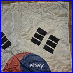 Silk Korean War Military Souvenir Hand Printed South Korean Flag 32 x 57
