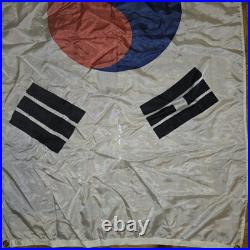Silk Korean War Military Souvenir Hand Printed South Korean Flag 32 x 57