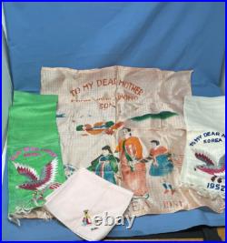 Silk Scarves Scarf Collection Korea War Mom souvenirs Mint Embroidered