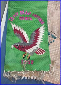 Silk Scarves Scarf Collection Korea War Mom souvenirs Mint Embroidered