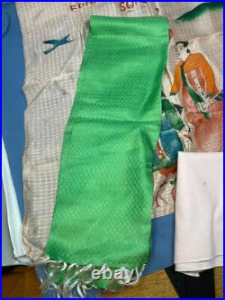 Silk Scarves Scarf Collection Korea War Mom souvenirs Mint Embroidered