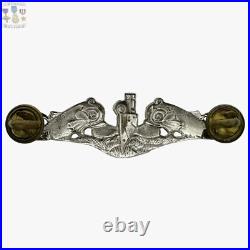 Sterling Korean War Us Navy Submarine Warfare Enlisted Silver Dolphins Badge 228