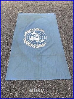 Super Rare Early Korean War UN United Nations 5'x3' Flag Banner (Indian Cloth)