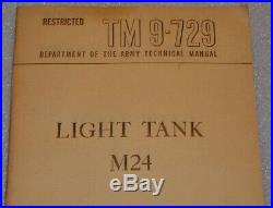 TM 9-729 M 24 US War Dept Light Tank M 24 Technical Manual May 1951 KOREAN WAR