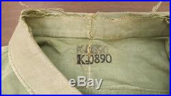 Trashed Korean War HBT Jacket 1st. Armored Division Patches 13 Star Buttons