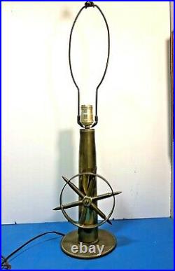 Trench Art Brass Nautical Lamp, Navy, Korean War, Artillary Shells Dated 1953