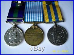 Trio British & UN Korean War & General Service Malaya medals Corp R Thomas REME