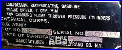 U. S. Army Korean War Chemical Field Weapon M1A1 Flame Thrower Charging Unit