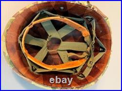 U. S. Korean War Usmc M1 Helmet 1953 O. D. Camo Cover'53 Liner 21