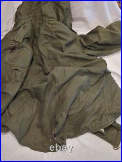 U. S. MILITARY FISHTAIL PARKA WithWOOL LINER Fur Trim SZ L 19 Distressed Airborne