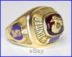 U. S. Marine Corps Korean War Veteran Ring 10k Solid Gold Purple Heart Medal EGA