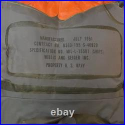 U. S. Navy USMC USN Mae West 1951 Willis & Geiger Korean War Life Preserver Vest