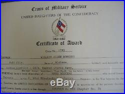 UDC Korean War medal & certificate to Rodgers United Daughters of the Confederac