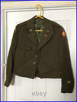 US 45th ID Named Artillery Officers Ike Jacket- 42L- & Trousers 32 x 33 Set #67