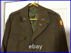 US 45th ID Named Artillery Officers Ike Jacket- 42L- & Trousers 32 x 33 Set #67