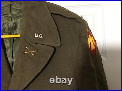 US 45th ID Named Artillery Officers Ike Jacket- 42L- & Trousers 32 x 33 Set #67