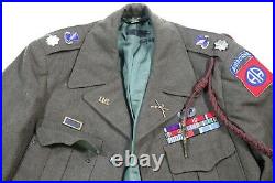 US 82nd Airborne Korean War IKE Jacket with Ribbon Bars and Insignia Jump Wings
