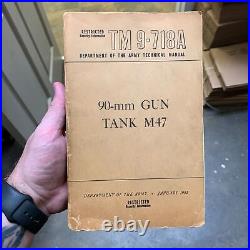 US ARMY 90mm Gun Tank M-47 TM 9-718A Manual 1952 Korean War