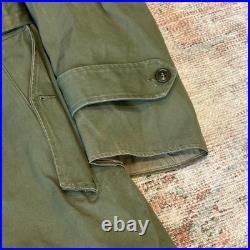 US ARMY VINTAGE OVERCOAT TRENCH 1951 Long Small Korean War Era with Liner CLEAN